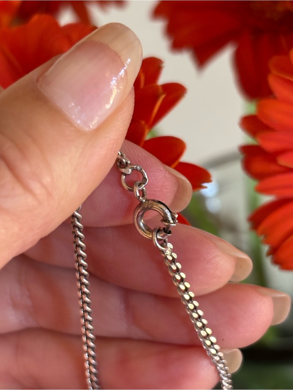 Vintage Sterling Silver Chain Necklace Classic Cuban Link Design from Portugal - Picture 5 of 5